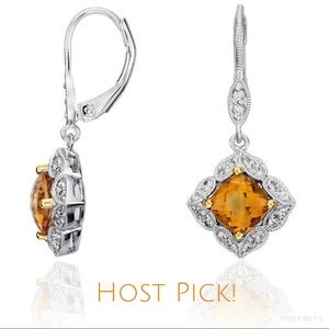 ❄️SALE❄️ Madeira Citrine White Sapphire Earrings